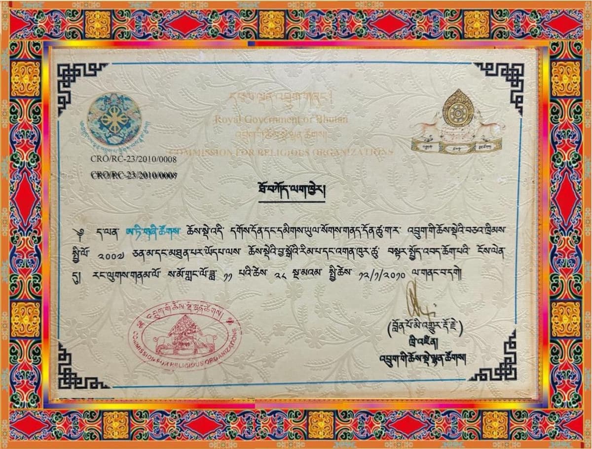 Royal Government of Bhutan — CSO Registration Certificate for Ati Foundation